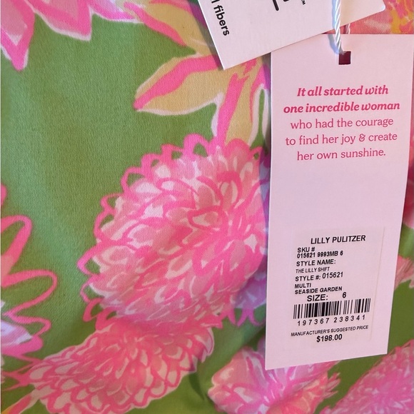 Lilly Pulitzer the Lilly shift seaside garden floral dress, new with tags, sz 6 - Picture 4 of 7